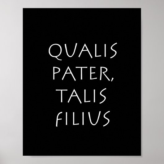 Poster Qualis pater talis filius (Devant)