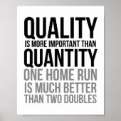 Poster Qualité Plus Importante Que Quantité (Devant)