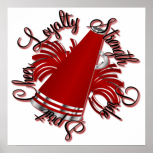 Poster Qualités rouges et argentées d'acclamation