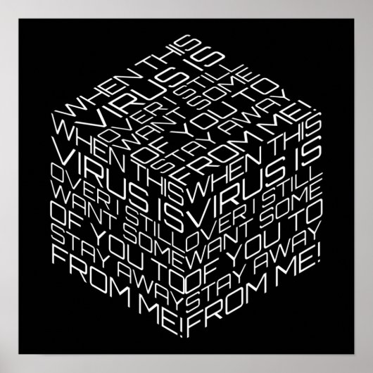 Poster Quand ce virus sera terminé Cube de texte blanc (Devant)