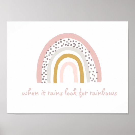 Poster Quand Il Pleut Chercher Rainbows Boho (Devant)