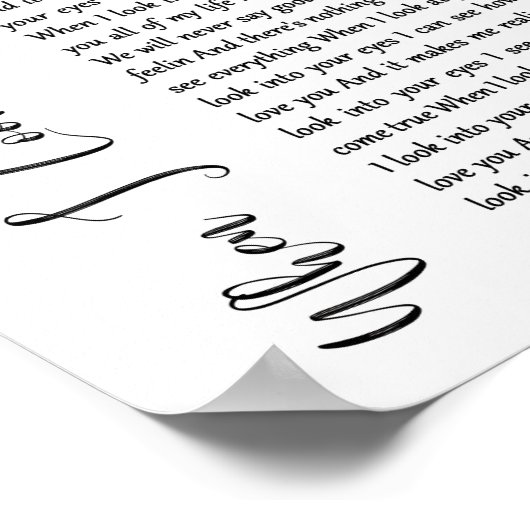 Poster Quand Je Regarde Dans Vos Yeux Chanson De Script B (Coin)