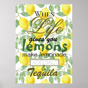 Poster Quand la vie te donne des citrons, drôle de typogr