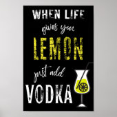 Poster Quand la vie vous donne citron juste ajouter VODKA (Devant)