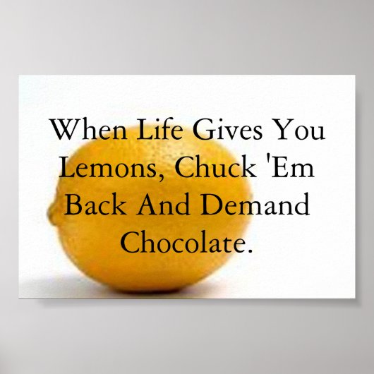 Poster Quand la vie vous donne des citrons, j'adore le ch (Devant)