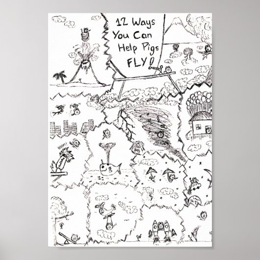 Poster Quand les cochons volent... 12 façons de les aider (Devant)