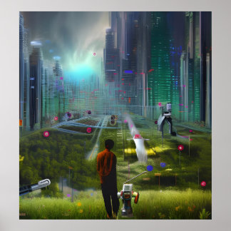 Poster Quand les robots vont au Ciel, ils deviennent jard
