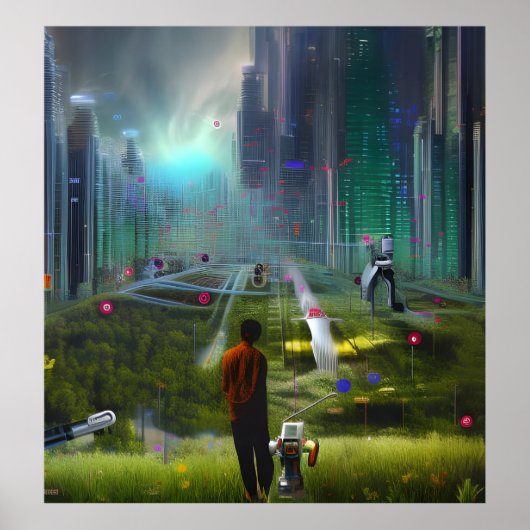 Poster Quand les robots vont au Ciel, ils deviennent jard (Devant)