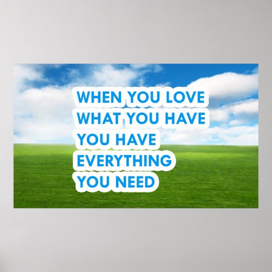 Poster Quand tu aimes ce que tu as (Devant)
