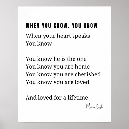 Poster Quand vous savez, votre coeur parle d'affiche de p (Devant)