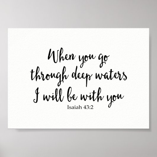 Poster Quand Vous Traverserez Des Eaux Profondes, Je Sera (Devant)