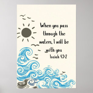 Poster Quand vous traversez les eaux, la Bible chrétienne