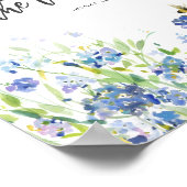 Poster Quant à moi et ma maison Floral bleu moderne (Coin)