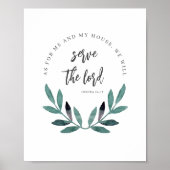 Poster Quant à moi et ma maison Verset biblique minimalis (Devant)