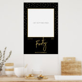 Poster Quarante | Black & Gold 40th Birthday Photo Frame (Cuisine)