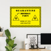 Poster Quarantine Anniversaire Fête Tout âge Personnalisé (Bureau à domicile)