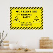 Poster Quarantine Anniversaire Fête Tout âge Personnalisé (Cuisine)