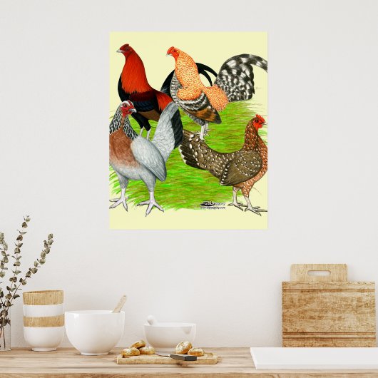 Poster Quartet à l'anglais (Cuisine)