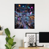 Poster Quartier du Marché Néon (Bureau à domicile)