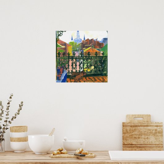 Poster Quartier français Balcon Dachshund 2 (Cuisine)