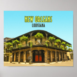 Poster Quartier français de la Nouvelle-Orléans Louisiane