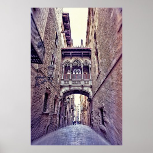 Poster Quartier gothique à Barcelone, Espagne (Devant)