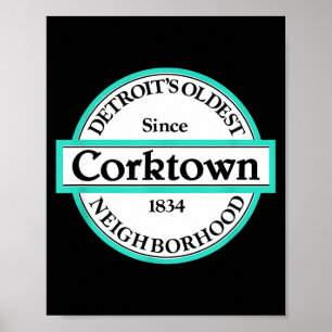 Poster quartier historique de Detroit Corktown Me