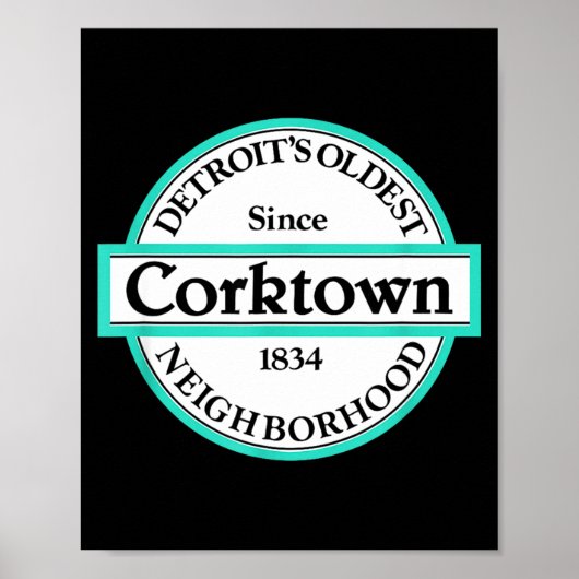 Poster quartier historique de Detroit Corktown Me (Devant)
