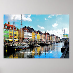 Poster Quartier Nyhavn, Danemark,