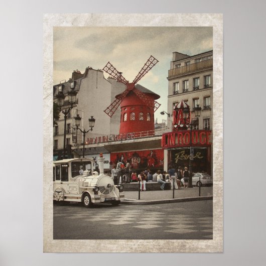 Poster Quartier Pigalle Paris Cabaret français (Devant)