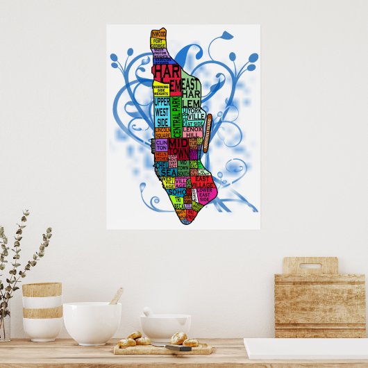 Poster Quartiers de Manhattan Imprimer (Cuisine)