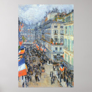 Poster Quatorze Juillet, Rue Daunou par Childe Hassam