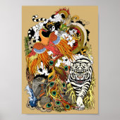 Poster quatre animaux célestes (Devant)