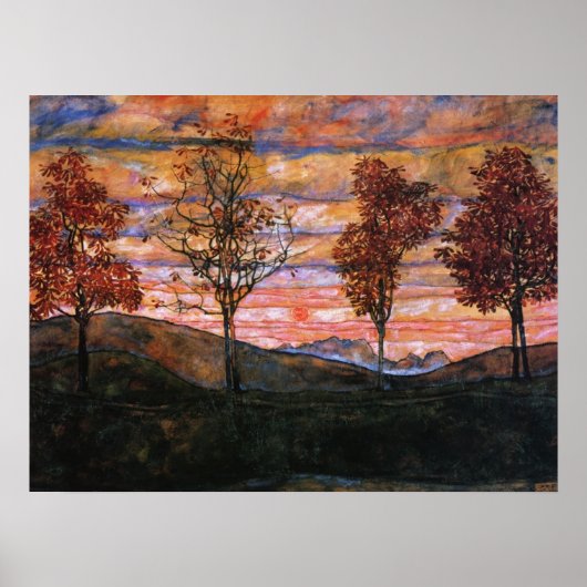 Poster Quatre arbres (Devant)