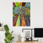 Poster Quatre arbres (Bureau à domicile)