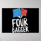 Poster Quatre Bagger Funny Cornhole Bean Bag Toe (Devant)