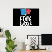 Poster Quatre Bagger Funny Cornhole Bean Bag Toe (Bureau à domicile)