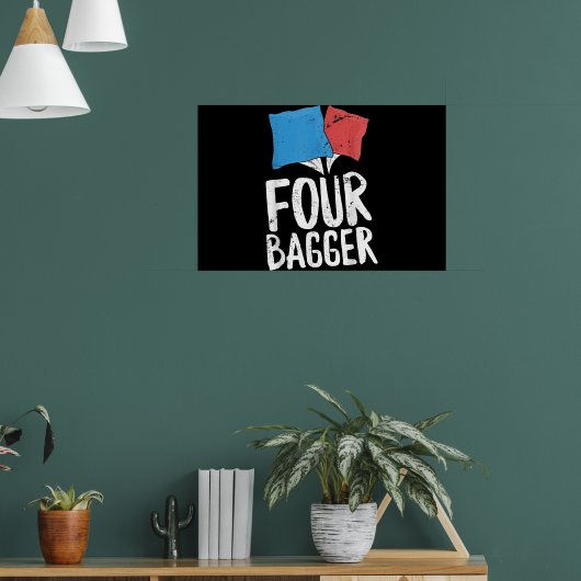 Poster Quatre Bagger Funny Cornhole Bean Bag Toe (Salon 1)