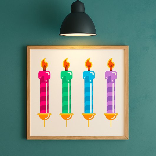 Poster Quatre bougies