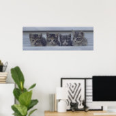Poster Quatre chatons endormis dans une rangée (Bureau à domicile)