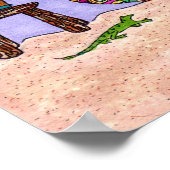 Poster Quatre chats dans une maison violette Adobe House (Coin)