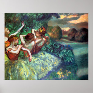 Poster Quatre danseurs par Degas