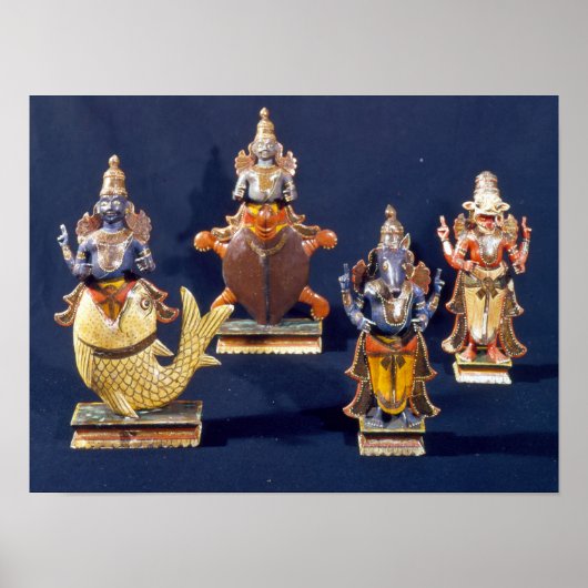 Poster Quatre des incarnations de Vishnu (Devant)
