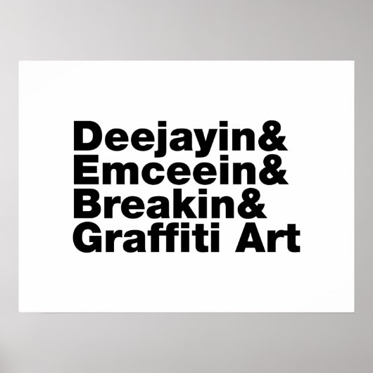 Poster Quatre éléments de l'Hip hop (Devant)