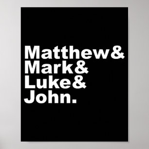 Poster Quatre Évangiles Matthieu Marc Luc Jean Bible