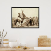 Poster Quatre femmes indiennes Lakota devant Tipi SD 1891 (Cuisine)