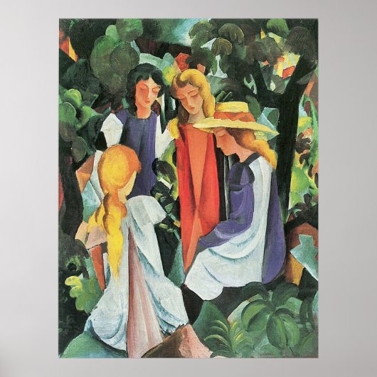 Poster Quatre filles par August Macke (Devant)