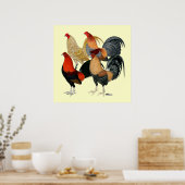 Poster Quatre gamecocks (Cuisine)