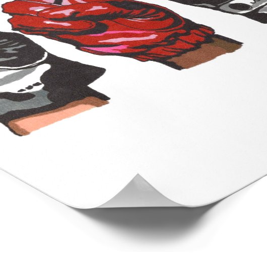 POSTER QUATRE GLOVES (Coin)