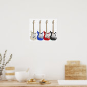 Poster Quatre, guitares électriques (Cuisine)